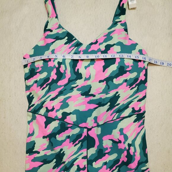 Aerie Offline One Piece Swim Shorts Top Green & Pink Size XL - Picture 3 of 8